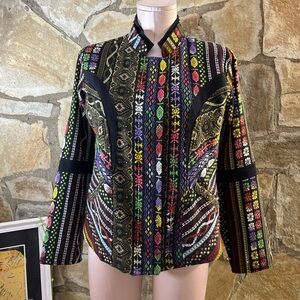Multicoloured patterned Jacket with a boho vibe